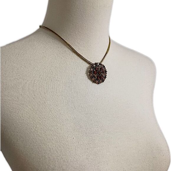 Y2K Rhinestone Disc Necklace Bohemian Cord Whimsigoth Fairy Coquette Lia Sophia - Picture 6 of 16